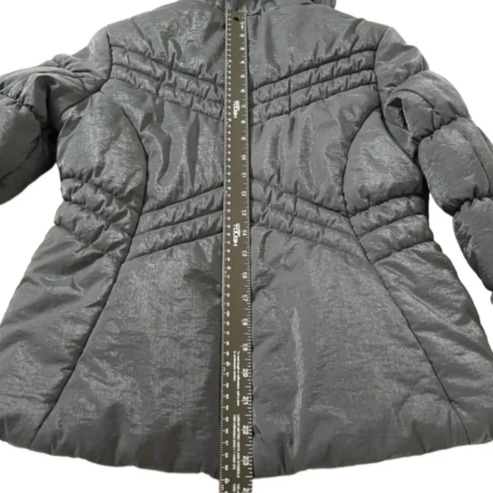 ZeroXposur Girls Coat Black with Leopard Print Lined Hood Size Medium